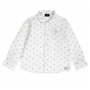 Рубашка , размер 098, принт птицы, цвет светло-бежевый Chicco