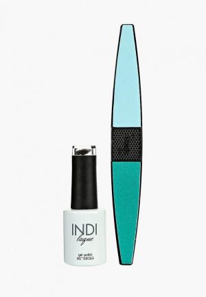 Набор для ухода за ногтями Runail Professional пилка ногтей и Гель-лак INDI laque, 9 мл №3673. Цвет: бордовый