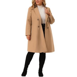Женское бушлат больших размеров, зимняя верхняя одежда, двубортное модное пальто , серый Agnes Orinda