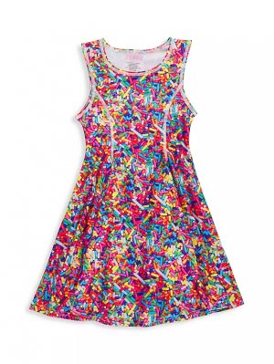 Платье плиссированной юбки с радужными брызгами для маленькой девочки , цвет rainbow sprinkles Terez