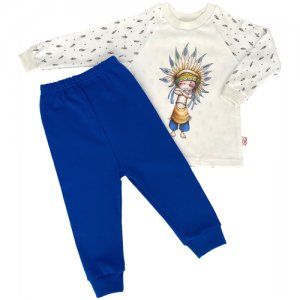 Пижама Перо Фламинго интерлок, 104 р. Маленький принц. Цвет: экрю/синий