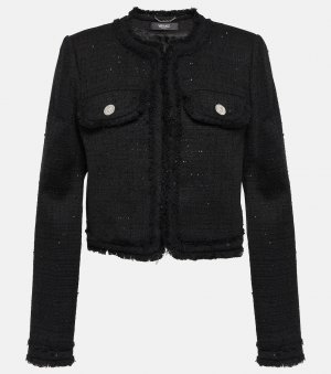 Твидовый пиджак из смесового хлопка , черный Versace