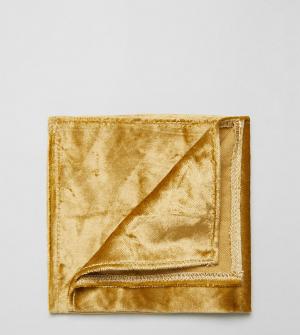 Платок для нагрудного кармана из мятого бархата Noose & Monkey. Цвет: золотой