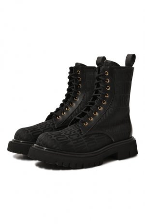 Текстильные ботинки Moschino. Цвет: чёрный
