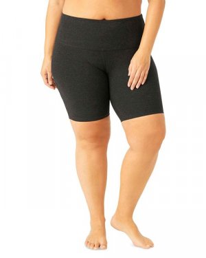 Байкерские шорты для беременных плюс с высокой талией , цвет Black Beyond Yoga