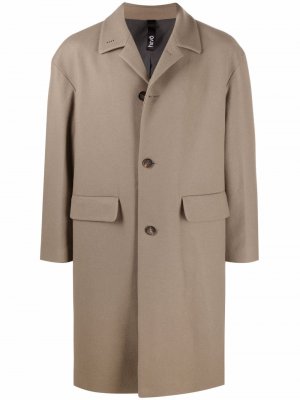 Однобортное пальто Hevo. Цвет: бежевый