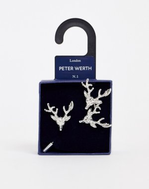 Запонки и булавка для галстука -Золотой Peter Werth