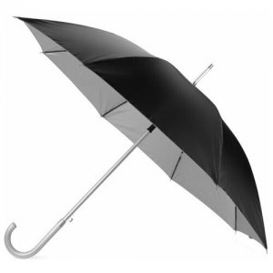Зонт-трость , черный, серебряный Oasis. Цвет: черный