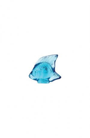 Скульптура Fish Lalique. Цвет: голубой