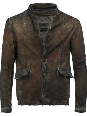 Пиджак на пуговицах с открытой горловиной Giorgio Brato. Цвет: многоцветный