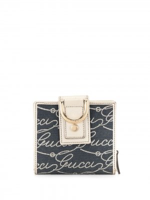 Бумажник с монограммой Gucci Pre-Owned. Цвет: синий