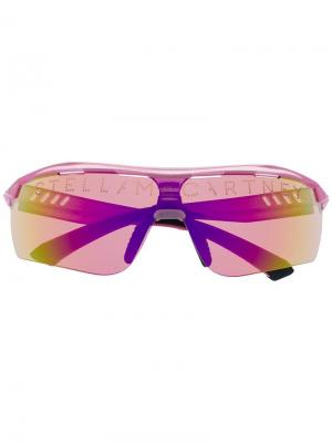 Солнцезащитные очки в футуристическом стиле Stella McCartney Eyewear. Цвет: розовый