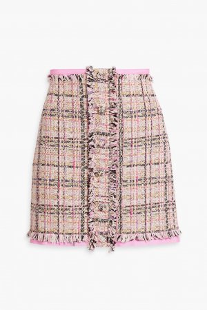 Твидовая мини-юбка с потертостями, розовый MSGM