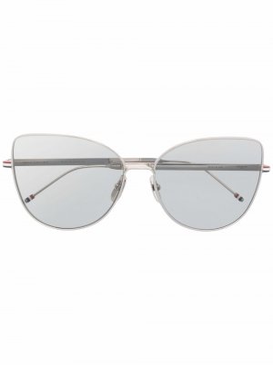 Солнцезащитные очки в оправе бабочка Thom Browne Eyewear. Цвет: серебристый