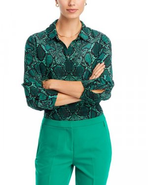 Шелковая блузка Brandy со змеиным рисунком , цвет Green Kobi Halperin
