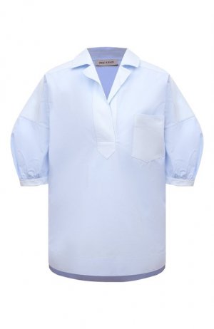 Хлопковая блузка Dice Kayek. Цвет: голубой