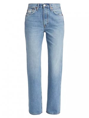 Жесткие прямые джинсы 90-х годов с высокой посадкой Re/Done, синий Re/done