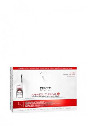 Сыворотка для волос Vichy против выпадения Dercos Aminexil Intensive 5, 21 монодоза по 6 мл. Цвет: прозрачный