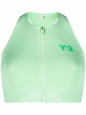 Лиф бикини с тисненым логотипом Y-3. Цвет: зеленый