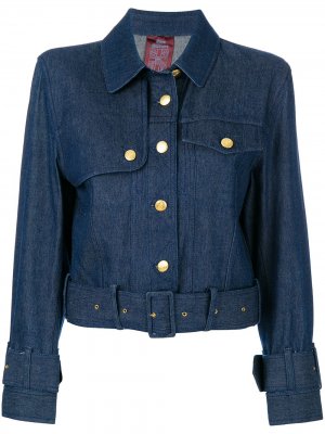 Джинсовая куртка с поясом John Galliano Pre-Owned. Цвет: синий