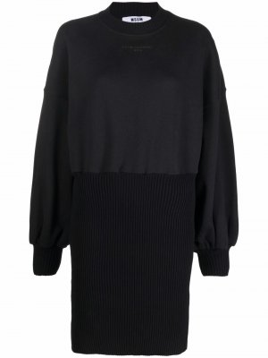 Платье-свитер с вышитым логотипом MSGM. Цвет: черный