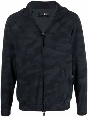 Camouflage-print zip-up hooded jacket Hydrogen. Цвет: черный
