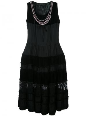 Платье с жемчужным воротником-колье Comme Des Garçons Vintage. Цвет: чёрный