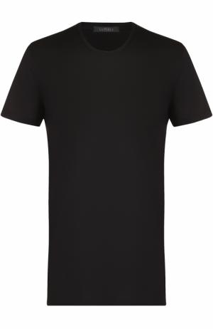 Хлопковая футболка с круглым вырезом La Perla. Цвет: чёрный