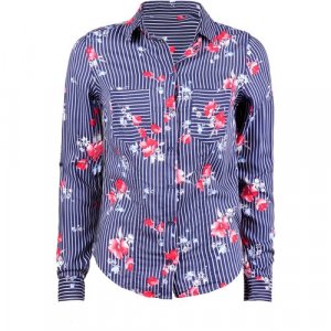 Рубашка , флористический принт, размер XXS, синий Tally Weijl. Цвет: синий