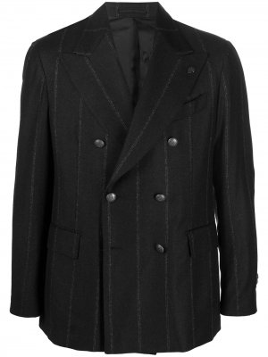 Двубортный пиджак в тонкую полоску Gabriele Pasini. Цвет: серый
