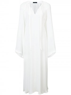 Платье с рукавами клеш VOZ. Цвет: белый