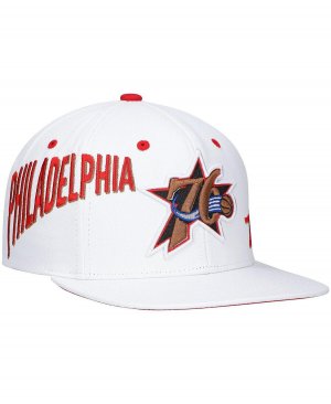 Мужская кепка с х-крышками белого цвета Philadelphia 76ers из твердой древесины, классическая шляпа Reppin Retro Snapback Mitchell & Ness