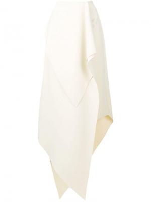 Асимметричная юбка с драпировкой A.W.A.K.E.. Цвет: бежевый