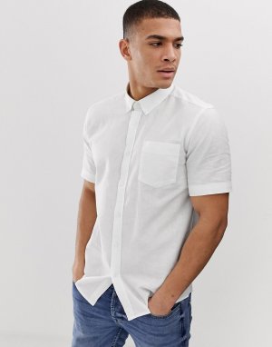 Льняная рубашка с короткими рукавами -Белый French Connection