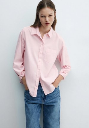 Рубашка Mango MARBLE. Цвет: розовый