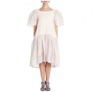 Платье-сарафан А-образное из двойного шёлка, 46/48 Iya Yots. Цвет: бежевый