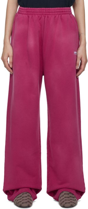 Пурпурные брюки для отдыха с политической кампанией Balenciaga