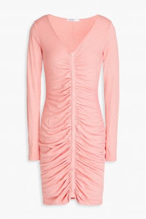 Платье мини Supima из хлопкового джерси со сборками , розовый Stateside
