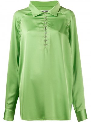 Атласная блузка Jourden. Цвет: зеленый