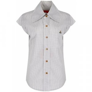 Рубашка , повседневный стиль, в клетку, размер 40, серый Vivienne Westwood. Цвет: серый