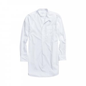 Длинная тканевая рубашка с полосатым воротником , цвет Белый Engineered Garments