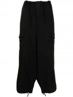 Ys укороченные брюки карго с завышенной талией Y's. Цвет: черный