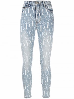 All-over PP print jeans Philipp Plein. Цвет: синий