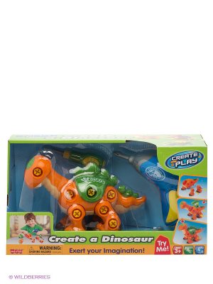 Динозавр с шуруповертом оранжевый Hap-P-Kid. Цвет: оранжевый, зеленый