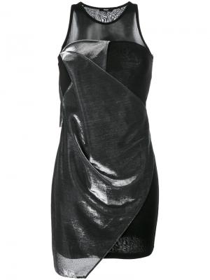 Короткое платье с драпировкой Versus. Цвет: чёрный