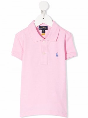 Рубашка поло с вышитым логотипом Ralph Lauren Kids. Цвет: розовый