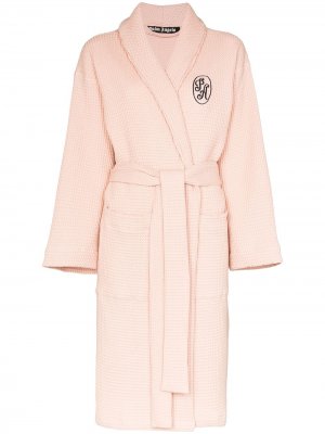 Фактурный халат с вышитым логотипом Palm Angels. Цвет: розовый
