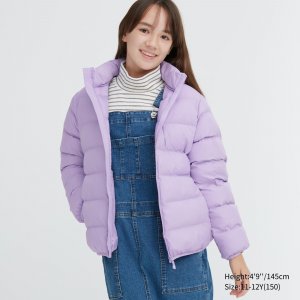 Куртка детская стеганая с капюшоном, фиолетовый Uniqlo