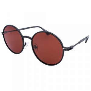 Солнцезащитные очки ET3337, круглые, оправа: металл, поляризационные, с защитой от УФ, черный Eternal. Цвет: черный