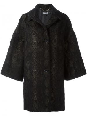 Однобортное пальто Just Cavalli. Цвет: чёрный